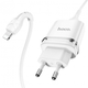 Зарядное устройство USB HOCO N1 2.4A 1 Usb + кабель Lightning White - изображение 1