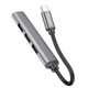USB хаб розширювач із входом Type-C HUB адаптер HOCO Mini 4-in-1 converter (USB3.0+3*USB2.0). Grey - зображення 4