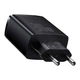 Сетевое зарядное устройство на 30 Вт BASEUS Compact Quick Charger (2USB/1Type-C, QC/PD, 30W, 3A). Black - изображение 5