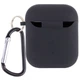 Силиконовый футляр с микрофиброй для наушников Airpods 1/2 Черный / Black - изображение 2