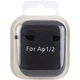 Силиконовый футляр с микрофиброй для наушников Airpods 1/2 Черный / Black - изображение 6