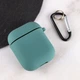 Силиконовый футляр с микрофиброй для наушников Airpods 1/2 Зеленый / Pine green - изображение 3