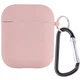 Силиконовый футляр с микрофиброй для наушников Airpods 1/2 Розовый / Pink Sand - изображение 1