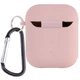 Силиконовый футляр с микрофиброй для наушников Airpods 1/2 Розовый / Pink Sand - изображение 2