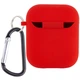 Силиконовый футляр с микрофиброй для наушников Airpods 1/2 Красный / Red - изображение 2