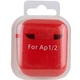 Силиконовый футляр с микрофиброй для наушников Airpods 1/2 Красный / Red - изображение 5