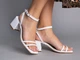 Босоножки женские ShoesBand Белые натуральные кожаные на каблуке 36 (23,5 см) (S94011-1) - изображение 5