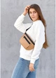 Поясная женская сумка из искусственной кожи бананка Sambag Tirso LCH бежевая 2857-85976 - изображение 3