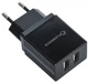 Сетевое зарядное устройство Florence 2USB 2A microUSB cable Black - изображение 1