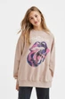 Свитшот для девочки оверсайз H&M 146-152 размер бежевый 1081566006 - изображение 1