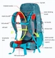Трекінговий рюкзак Naturehike Hiking 55L зелений - зображення 8