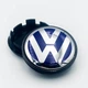 Ковпачки (заглушки) в литі диски VW (Фольксваген) Countryman 65 мм Хром лого - зображення 1