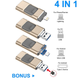 USB Флешка 4в1 512GB Type-C/Micro/Lightning/USB для телефона / компьютера iPhone/Android Черный - изображение 4