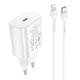 Зарядное устройство с быстрой зарядкой + кабель Lightning Apple HOCO N22 |1Type-C, 25W| Белый - изображение 4