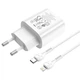 Зарядное устройство с быстрой зарядкой + кабель Lightning Apple HOCO N22 |1Type-C, 25W| Белый - изображение 5