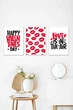 Набір постерів на день закоханих "Happy Valentine's day" А4 3 шт (04262) - зображення 4