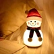 Нічний світильник LED лампа дитяча силіконова акумуляторна з музикою Snowman Lovely night light USB сніговик - зображення 2
