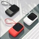 Повербанк портативное зарядное устройство Power Bank Baseus Q Pow 10000 mAh premium 15W 3A с технологией QC3.0+PD3.0 и iP кабелем карманная стильная батарея Mini Red - изображение 7
