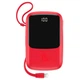 Повербанк портативное зарядное устройство Power Bank Baseus Q Pow 10000 mAh premium 15W 3A с технологией QC3.0+PD3.0 и iP кабелем карманная стильная батарея Mini Red - изображение 3
