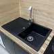 Кухонная мойка гранит ADAMANT Fort 770х495x200 Черный-03 с сифоном Nova - изображение 6