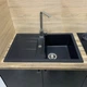 Кухонная мойка гранит ADAMANT Fort 770х495x200 Черный-03 с сифоном Nova - изображение 7