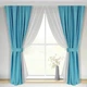 Подвійні вкорочені штори-занавіски для кухні Adagio Windows Decor Яскраві голубі штори у розмірах 1,4х1,7м (4шт) під карниз 1,5-2м - изображение 1
