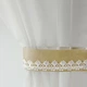 Короткие тюлевые шторы для кухни Adagio Windows Decor Ксения, бежевая занавеска с боковыми подхватами 140х170см (2шторы) - изображение 4