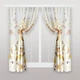 Яркие короткие тюлевые шторы для кухни Adagio Windows Decor Флора - коричневая цветочная занавеска 150х170см (2шт) - изображение 1