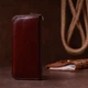 Кошелек женский на одну молнию из экокожи гладкий KIVI 19038 Коричневый - изображение 10