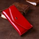 Кошелек женский из гладкой экокожи KIVI 19071 Малиновый - изображение 9