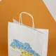 Пакет подарочный с патриотичным рисунком eko-kraft 260*150*350 мм Белый крафт пакет брендированный с ручками "Карта Украины" упаковка 5 шт - изображение 5