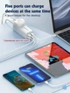 Мережевий фільтр-подовжувач Ldnio 5в1 65W (2xUSB, 2xType-C + розетка) Quick charge 4.0 - зображення 4