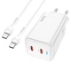 Сетевое зарядное устройство Hoco N23 45W GaN 2xType-C c кабелем Type-C - Type-C - изображение 1