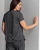 Женская хлопковая пижама батальная cо штанами и футболкой PLEASE SMILE Nicoletta 32037 4XL Темно-серый с белым - изображение 6