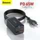 Сетевое зарядное устройство Baseus GaN3 Pro 65W Desktop черный (быстрая зарядка QC4.0 + PD3.0), блок питания - изображение 1