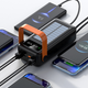 Power Bank с солнечной батареей Kamry 60000 mAh реальная ёмкость с экраном, фонариком, 4хUSB, кабеля 4в1 MicroUSB/Lightning/Type-C/USB Черный - изображение 7