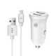 Автомобільний зарядний пристрій Piko CC-312 (2USB, 3.1A) White + кабель Lightning (1283126538810) - зображення 1