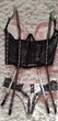 Ажурний корсет с кітовим усом жіночий з подвязками та трусиками Konrad Lingerie Польша Buduar 75C - L Чорний з рожевим - зображення 3
