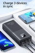 Універсальний повербанк для ноутбука, планшета, смартфона Usams 30000 mAh 65W Black + Кабель PD Type-C 100W - зображення 3