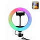Кольцевая лампа селфи кольцо разноцветное Ring Light MJ20 RGB LED 20 см на USB - изображение 1