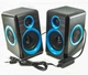 Колонки для ПК акустична система 2.0 живлення від USB акустика FNT FT-165 чорно-синій - зображення 2