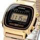 Женские классические наручные часы CASIO LA670WGA-1 Желтое золото\черный - изображение 3