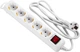 Сетевой удлинитель 2Е на 5 розеток с выключателем 3Gх1.5 мм 1.5 м White (2E-U05ESM1.5) - изображение 1