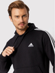 Bluza męska z kapturem ocieplana Adidas 3 Stripe Fleece Hoody Czarna GK9072 S Czarna (4064045329157 ) - obraz 4