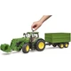 Спецтехника Bruder трактор John Deere 7R 350 с погрузчиком и прицепом (03155) - изображение 2