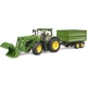 Спецтехника Bruder трактор John Deere 7R 350 с погрузчиком и прицепом (03155) - изображение 7