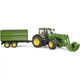 Спецтехника Bruder трактор John Deere 7R 350 с погрузчиком и прицепом (03155) - изображение 8