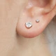 Титановые серьги-гвоздики Spikes T23ERD-05-C с фианитом (5 мм) - изображение 2