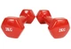 Гантель EasyFit GoDo 2 кг 1 шт (EF-GD2R) з вініловим покриттям червона цілісна лита нерозбірна для фітнесу - зображення 2