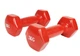 Гантель EasyFit GoDo 2 кг 1 шт (EF-GD2R) з вініловим покриттям червона цілісна лита нерозбірна для фітнесу - зображення 3